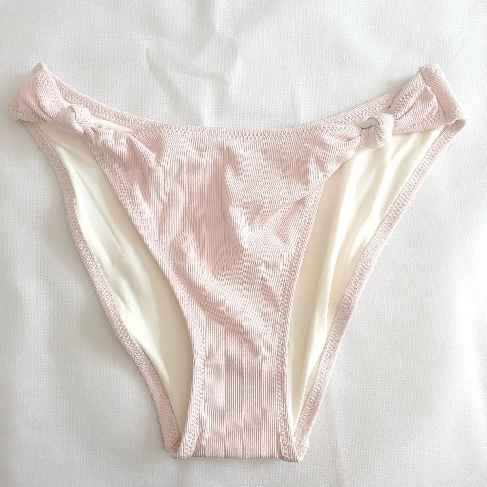 New Solid & Striped The Jade Rib Ballet P Barbie Pink Swim Bikini Bottom Small